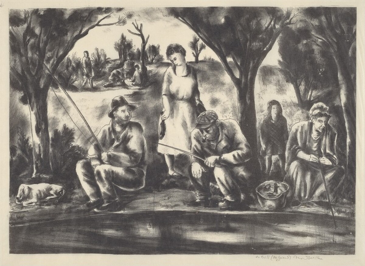 Sunday Outing (Fishing) by Bror Julius Olsson Nordfeldt