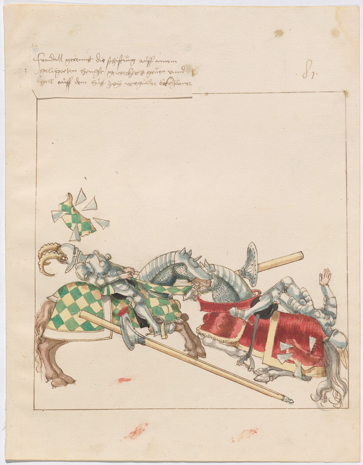 Mock Joust of War with Flying and Exploding Shields by German 16th Century