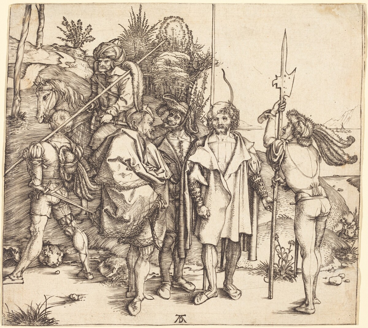 Five Soldiers and a Turk on Horseback by Albrecht Dürer