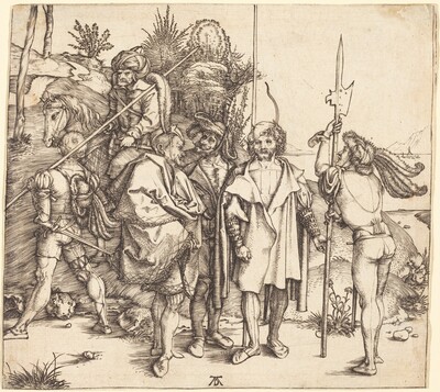 Five Soldiers and a Turk on Horseback