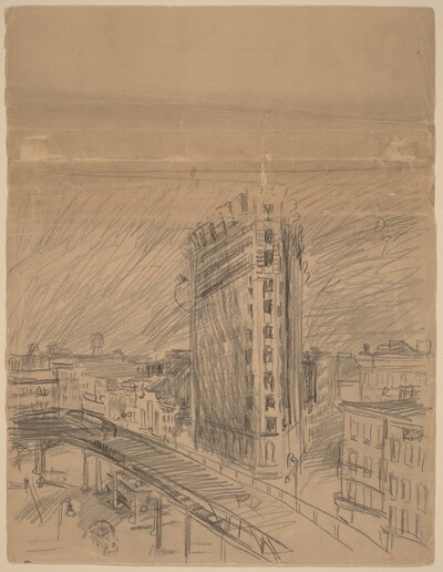 Study for "The City from Greenwich Village," II
