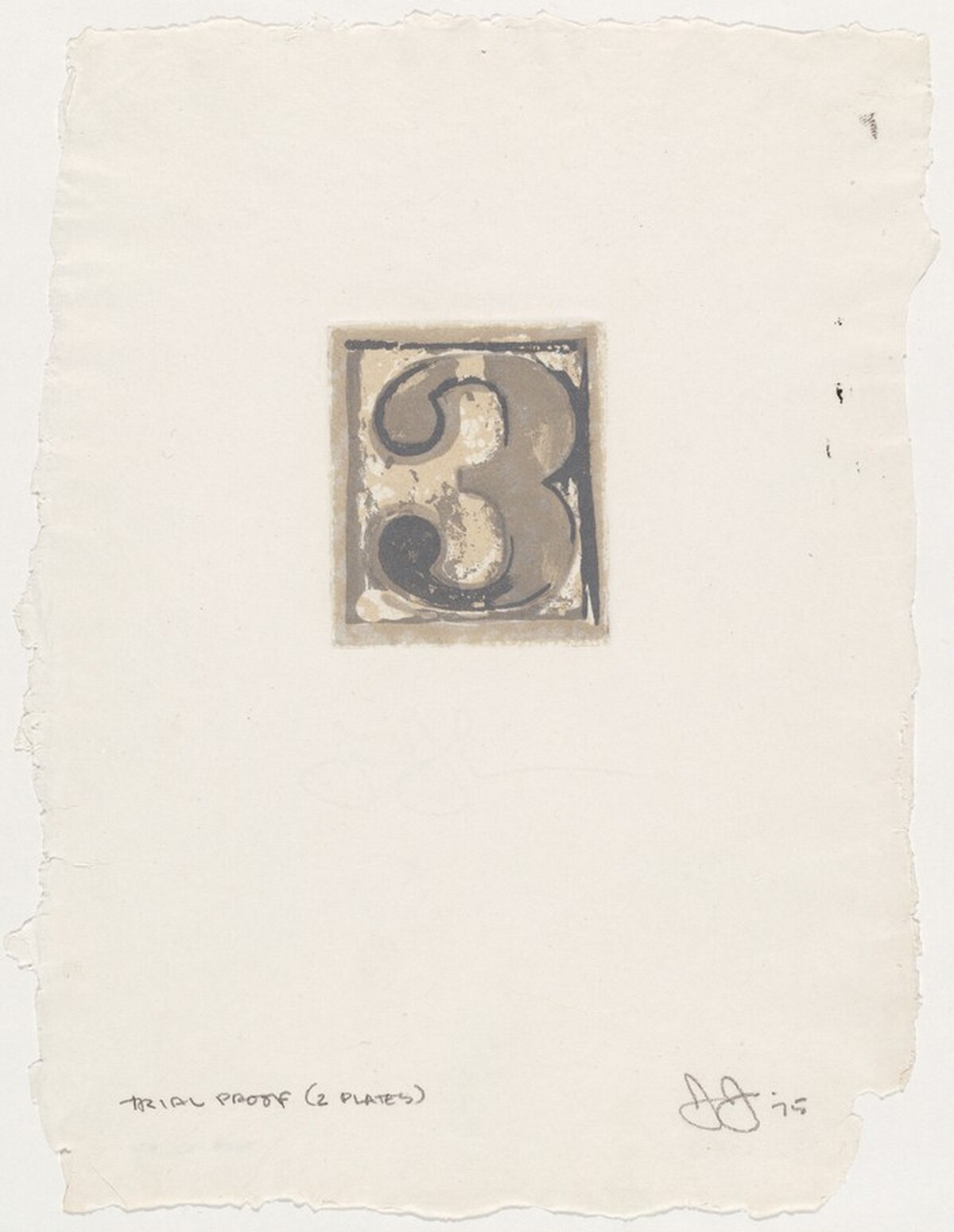 3 [trial proof, 2 plates] by Jasper Johns