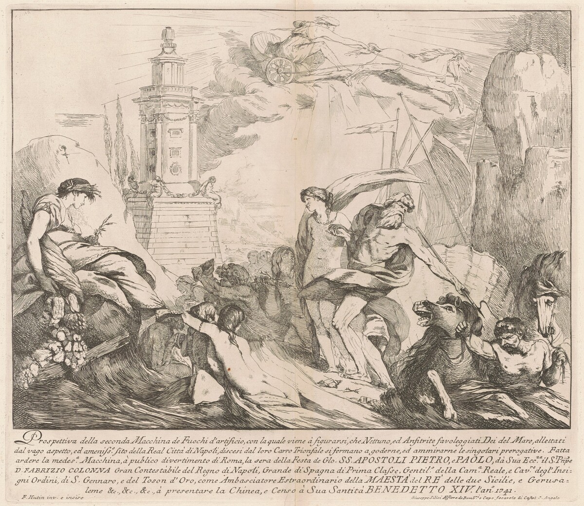 The Seconda Macchina for the Chinea of 1741: Neptune and Amphitrite by François Hutin