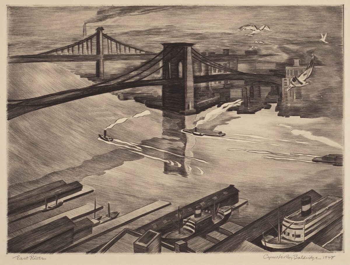 East River by Cyrus LeRoy Baldridge