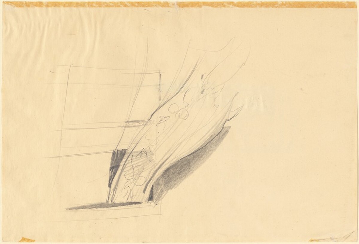 Study for "Wind from the Sea" (verso) by Andrew Wyeth