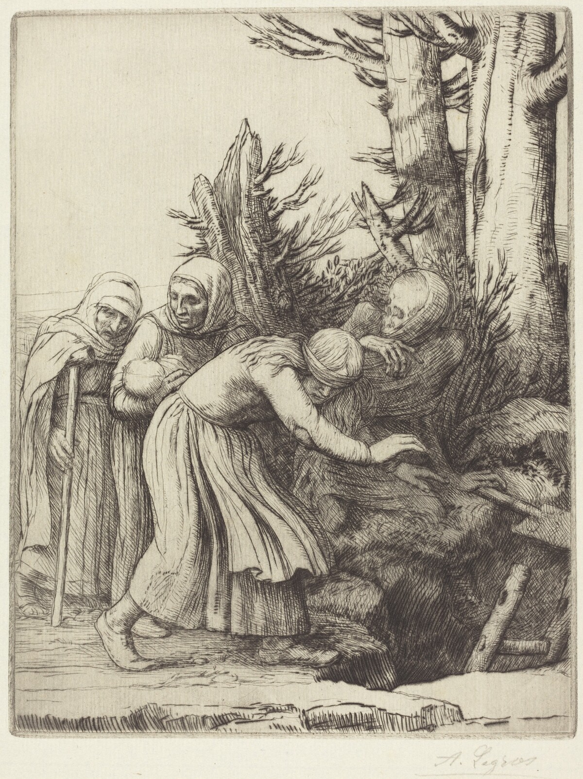 The Triumph of Death: Death Prepares a Dwelling for the Homeless (Le triomphe de la Mort: Lamort a prepare une demeure a des abandonnees) by Alphonse Legros