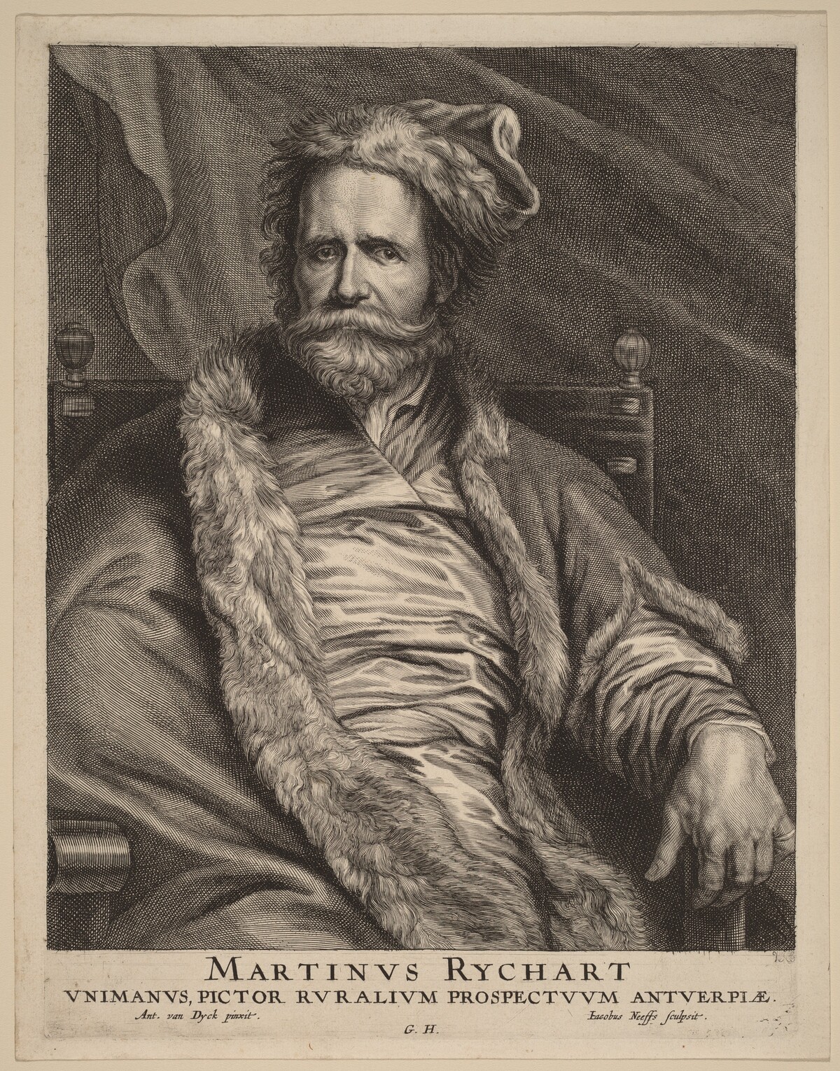 Martin Rijckaert by Jacobus Neeffs, after Sir Anthony van Dyck