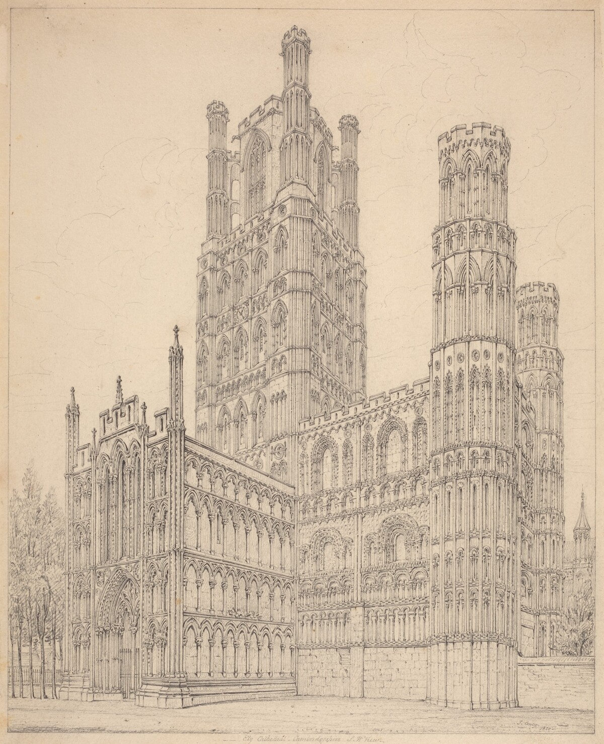 Ely Cathedral, Cambridgeshire, S.W. View by John Coney