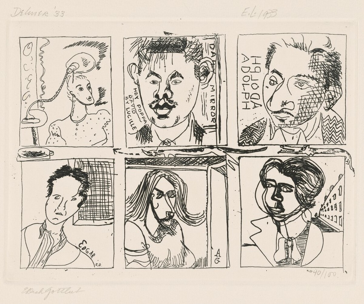 Six Artists Etching by Dorothy Dehner, Edgar W. Levy
