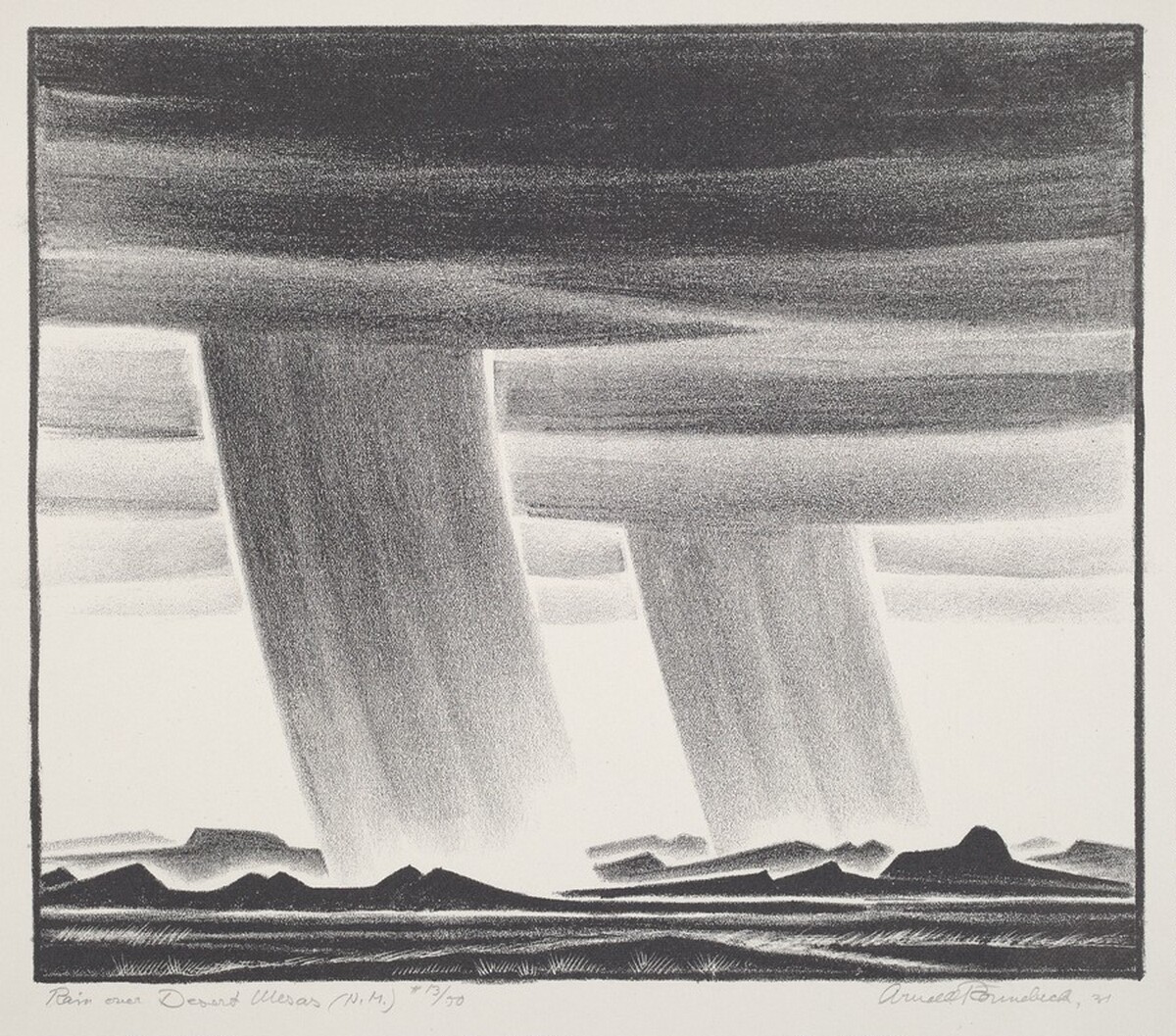 Rain Over Desert Mesas by Arnold Rönnebeck