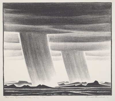 Rain Over Desert Mesas