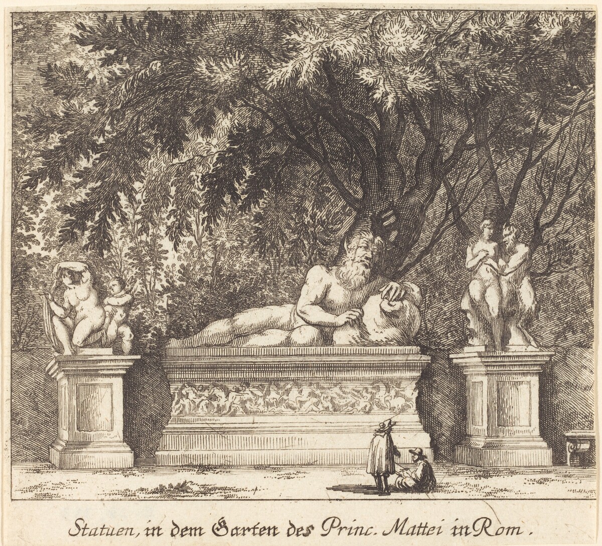 Gardens of Prince Mattei, Rome by Melchior Küsel after Johann Wilhelm Baur