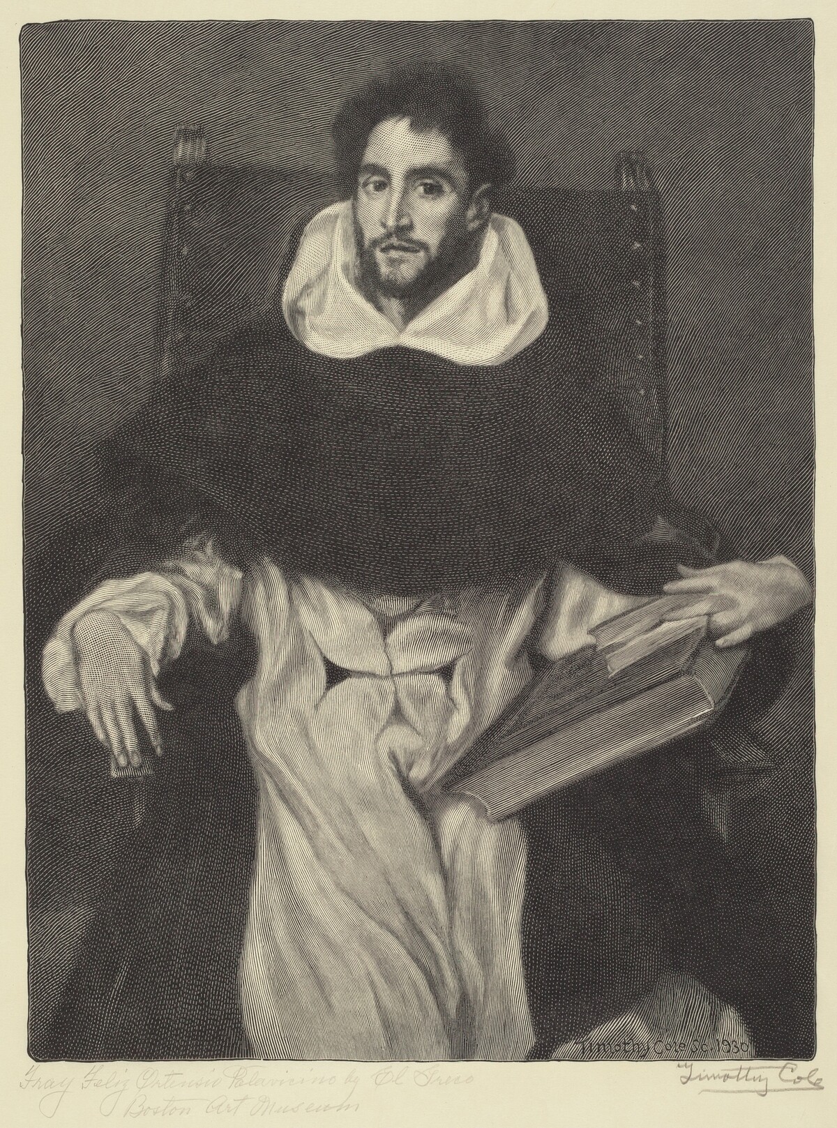 Fray Feliz Ortensio Palaucino by Timothy Cole after El Greco