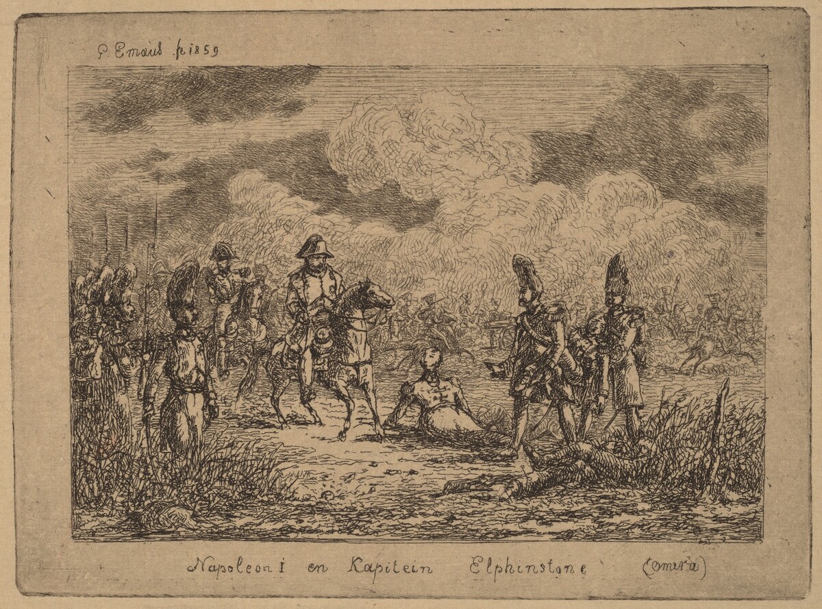 Napoleon I and Captain Elphinstone (Napoleon I et le Capitaine Elphinstone) by Gerhardus Emaus de Micault
