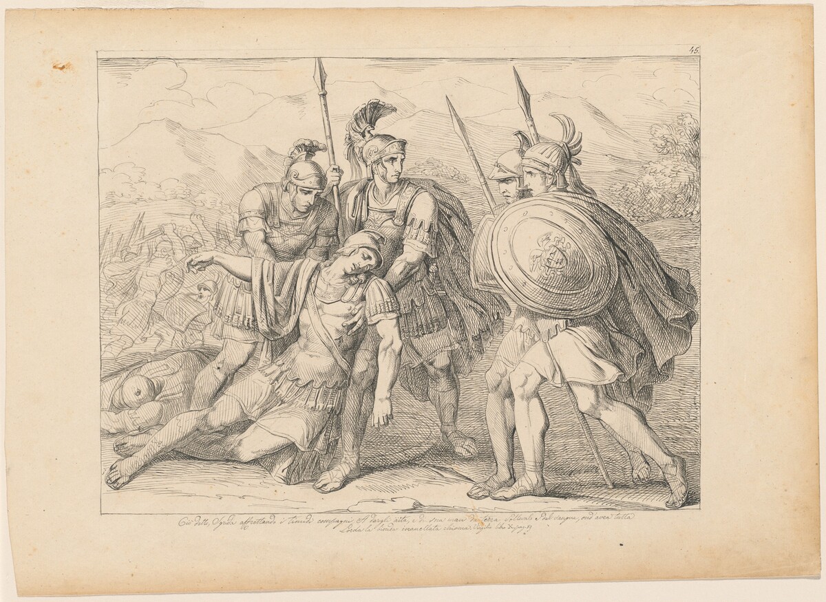 The Death of Lausus by After Bartolomeo Pinelli