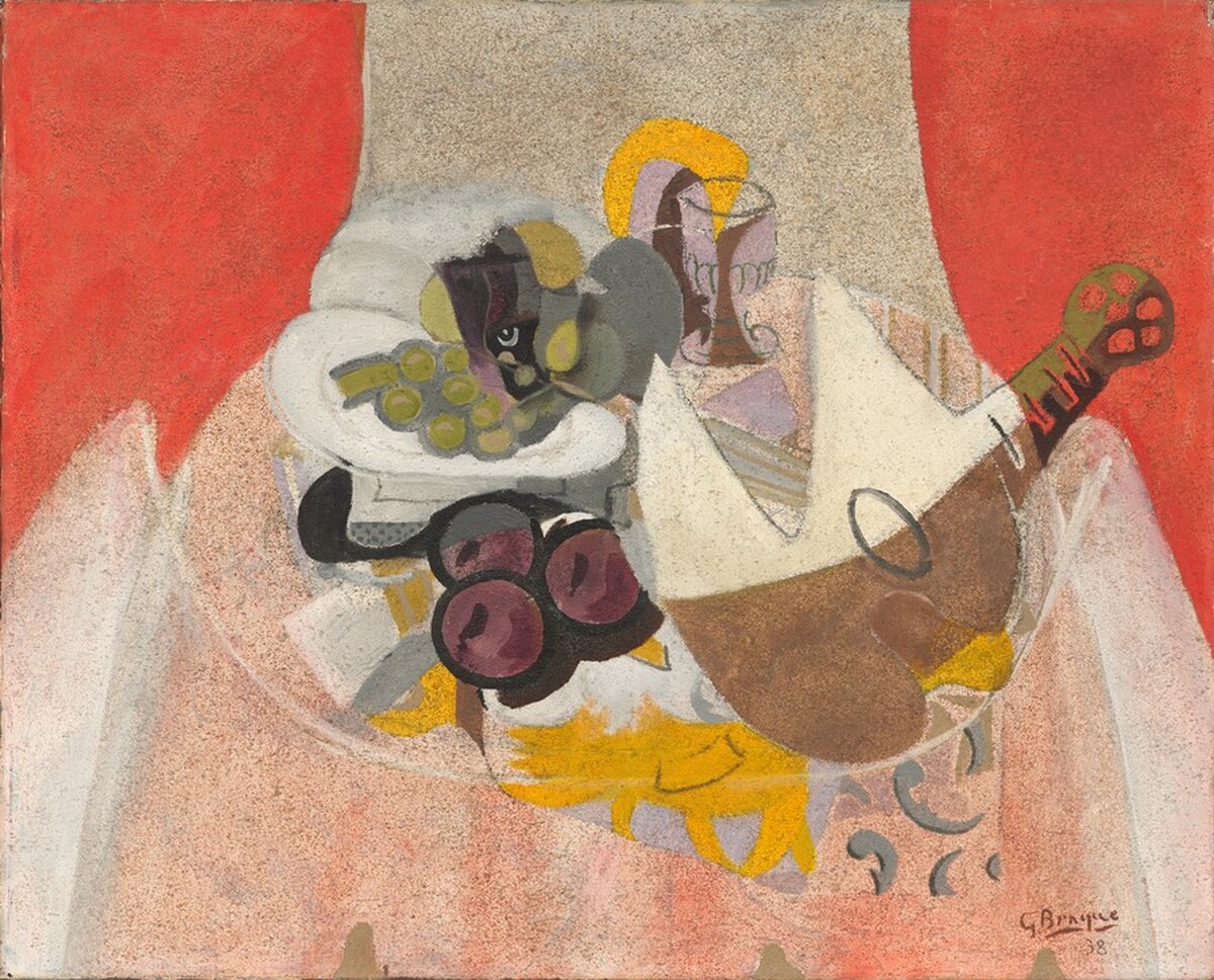 Fruit, Glass, and Mandolin by Georges Braque