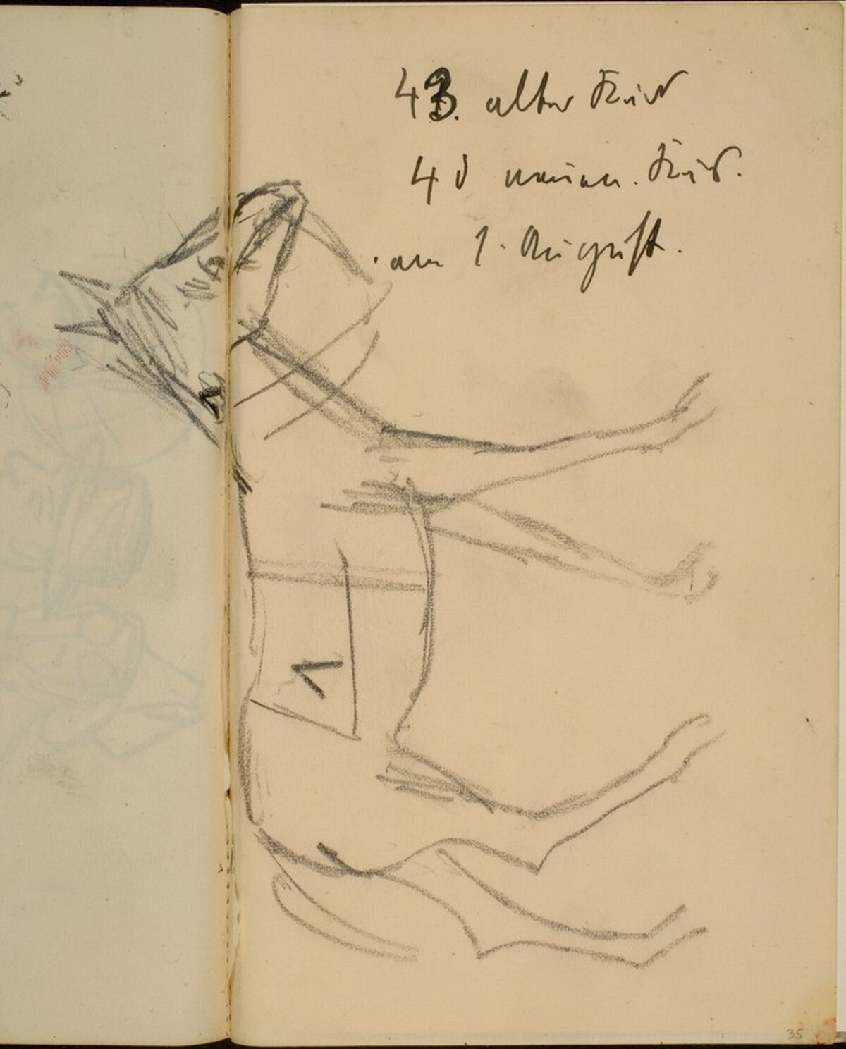 Pferd und Notizen (A Horse, Notations) [p. 35] by Max Beckmann