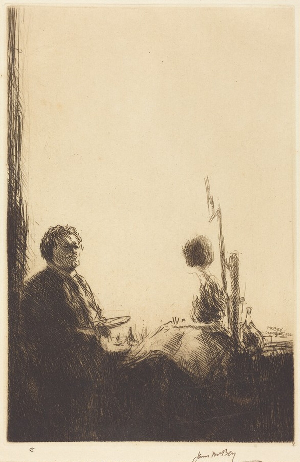 Artist and Model by James McBey