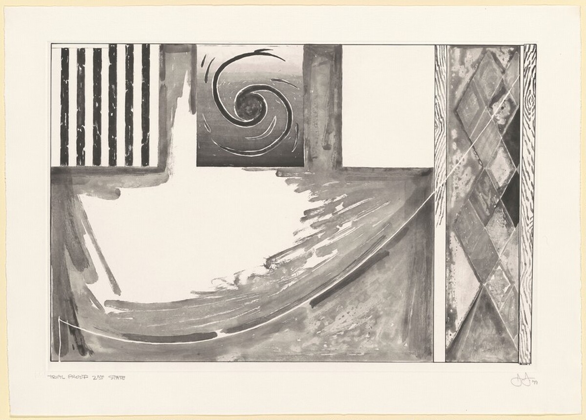 Untitled (Embassies) [trial proof of 2nd state] by Jasper Johns