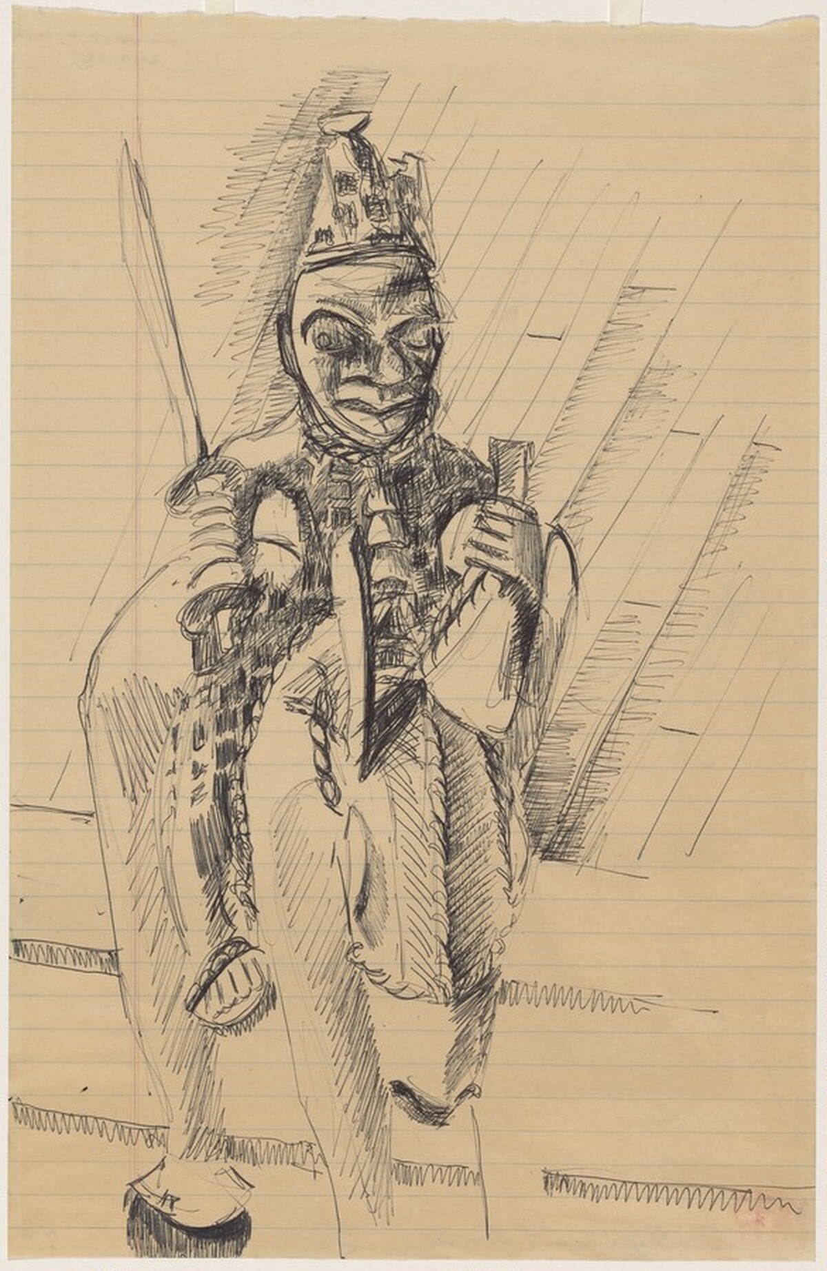 Yoruba Sculpture Study (Untitled #6 Benin Series) by Vivian Browne