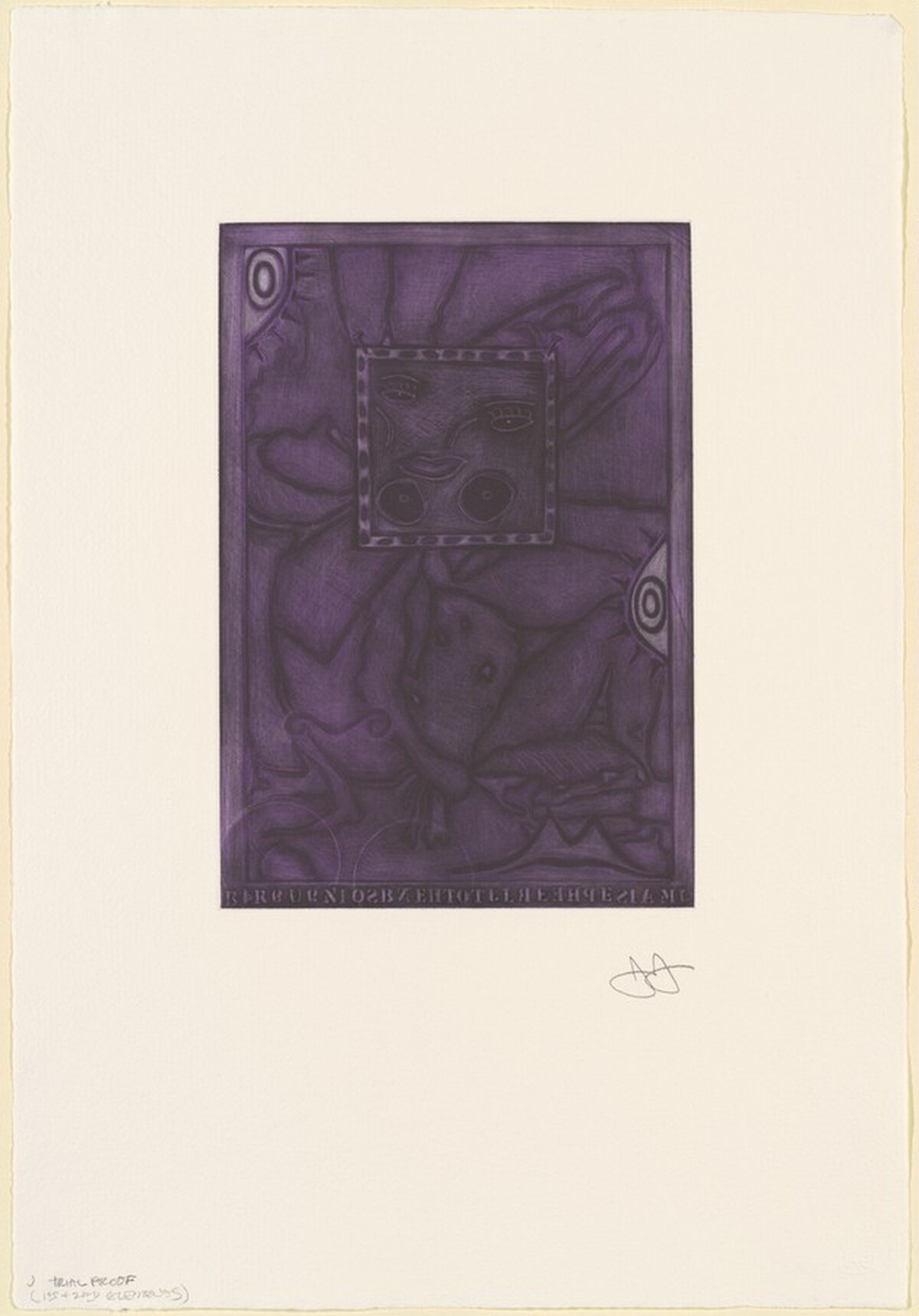 Untitled (Purple Mezzotint) [trial proof J] by Jasper Johns