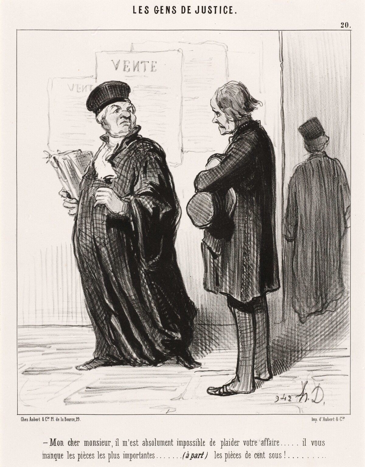 Mon cher monsieur... impossible de plaider votre affaire by Honoré Daumier