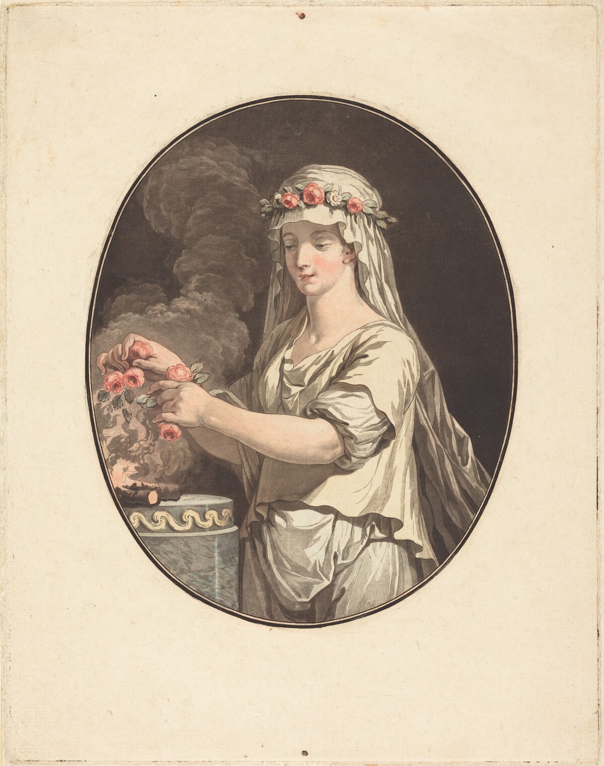 La jeune vestale by Jean-François Janinet after Jean-Jacques-François Le Barbier I