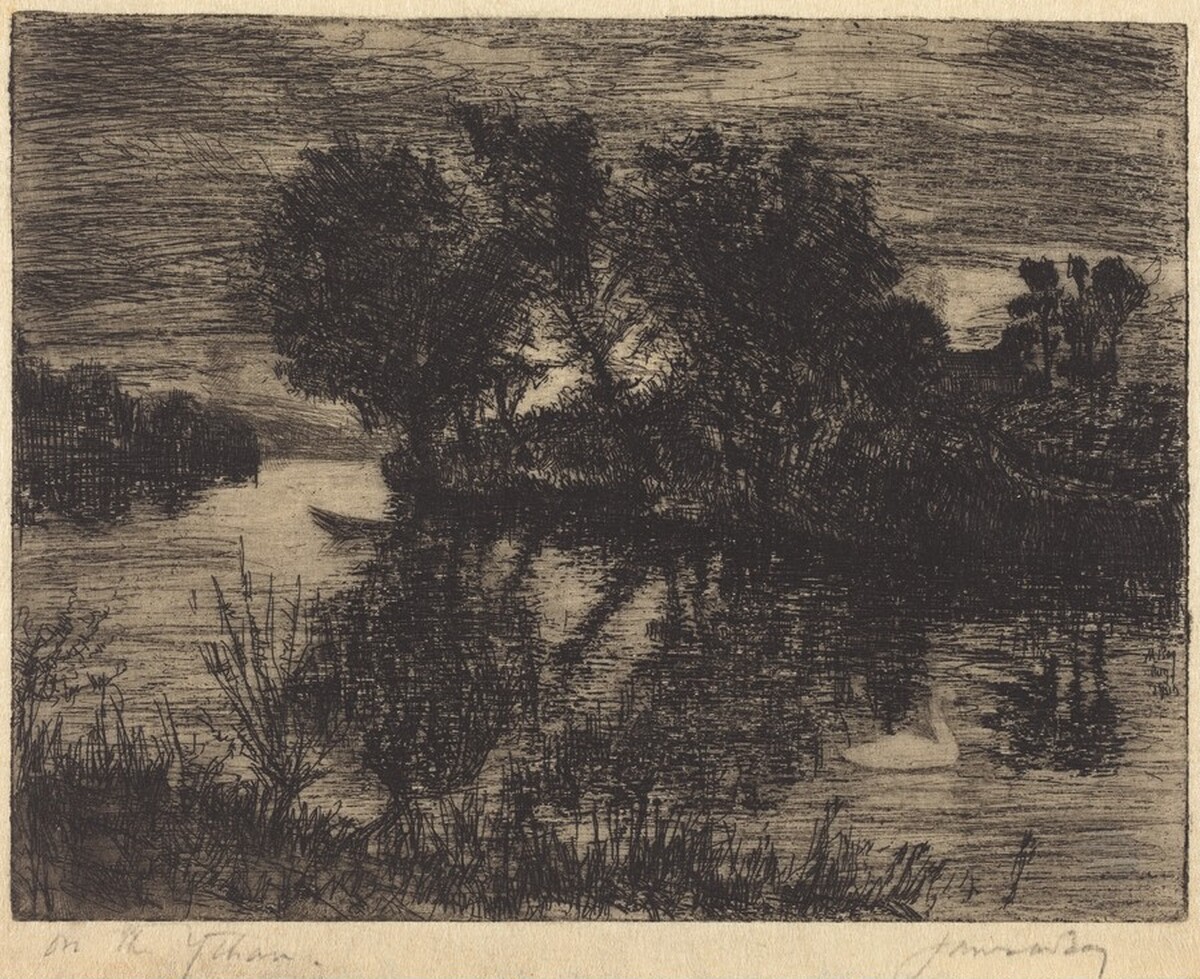 Waterton Ferry, Ellon by James McBey