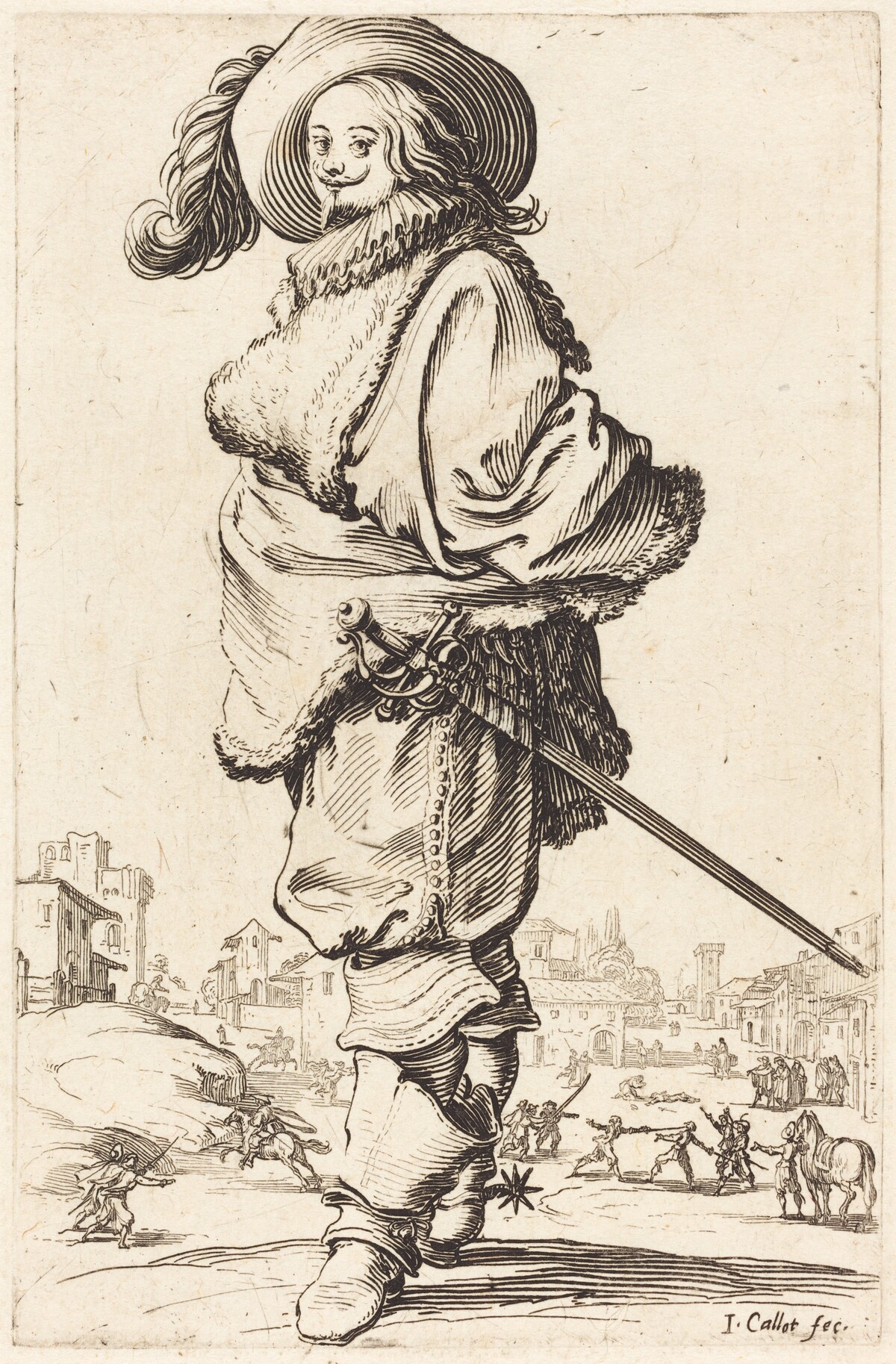 Noble Man with Fur Plastron by Jacques Callot