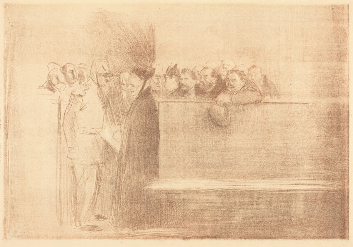 L'audience (3e planche) (The Hearing) (third plate) by Jean-Louis Forain