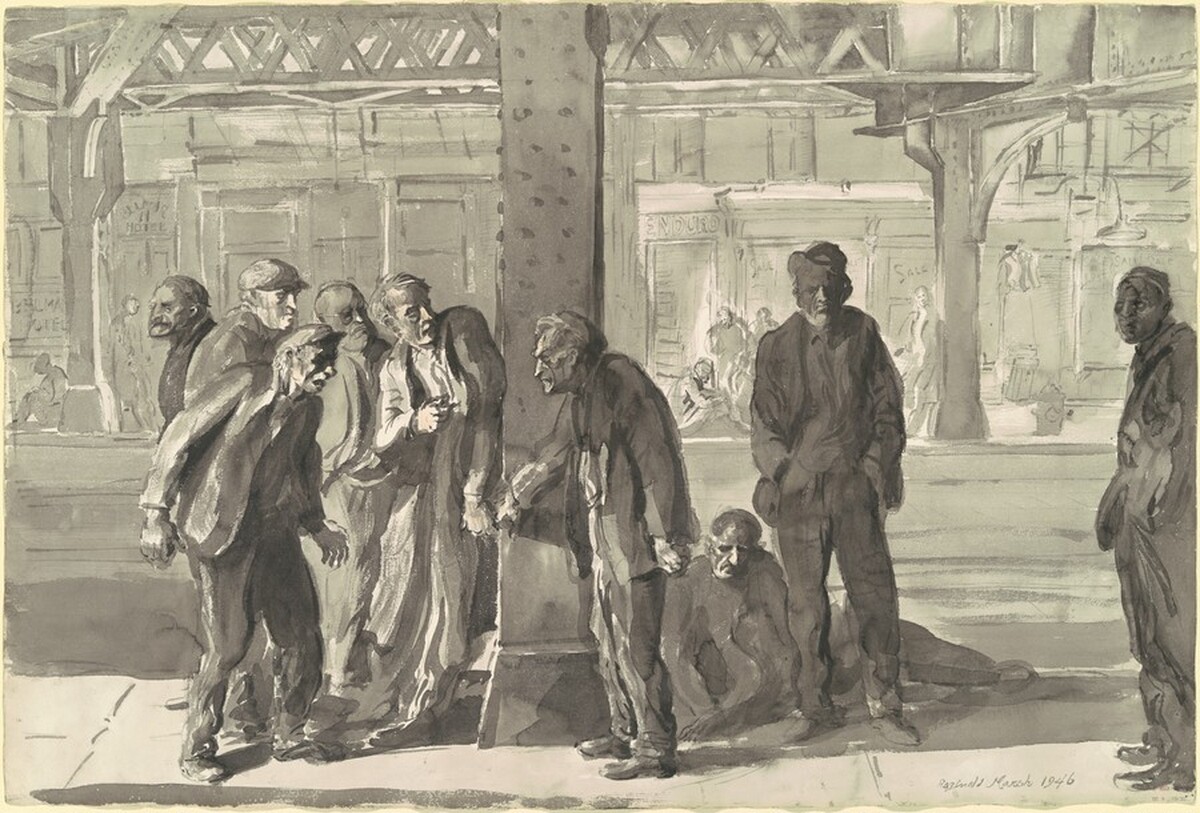 Derelicts Under the El [verso] by Reginald Marsh