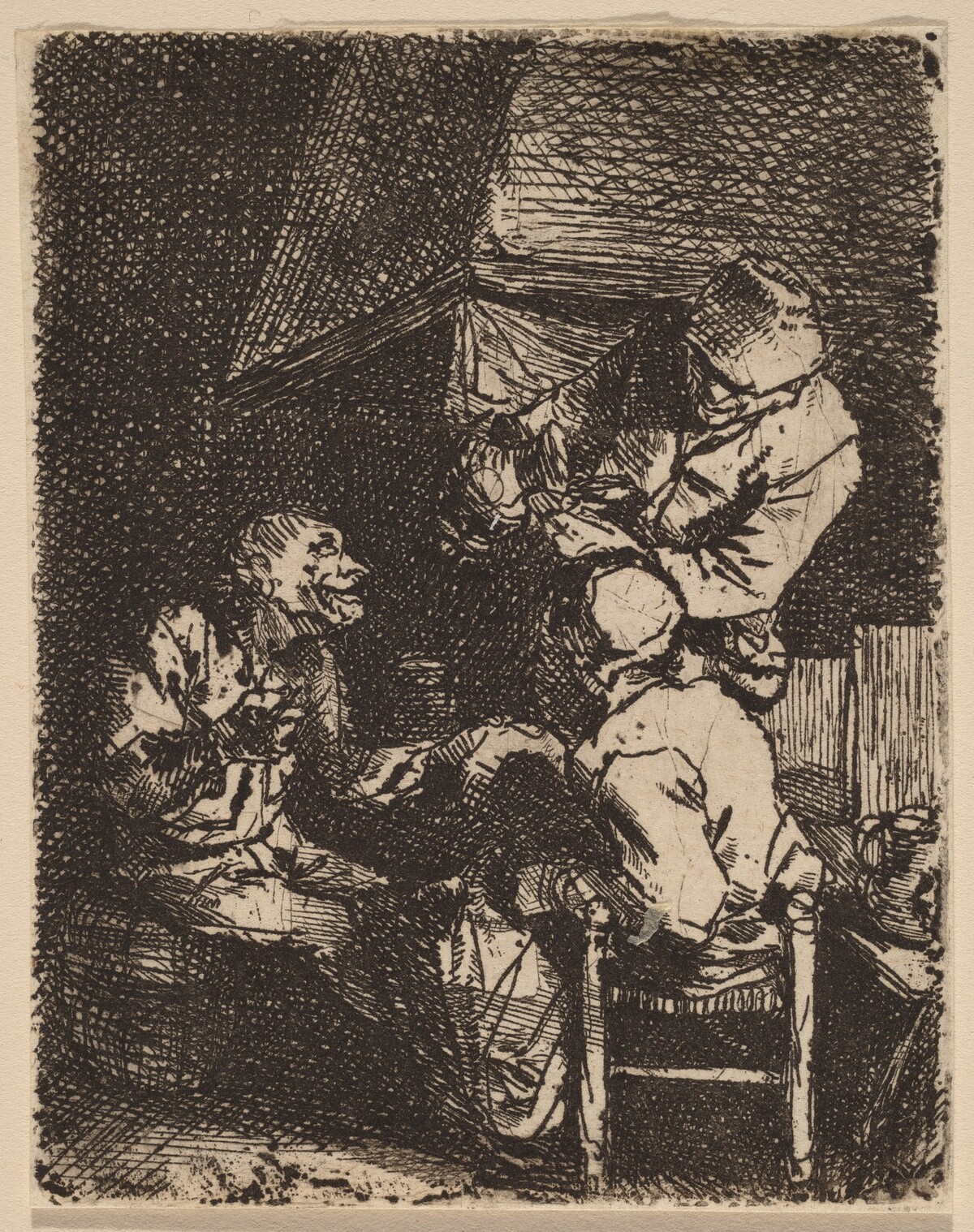 The Group at the Fireplace by Cornelis Bega