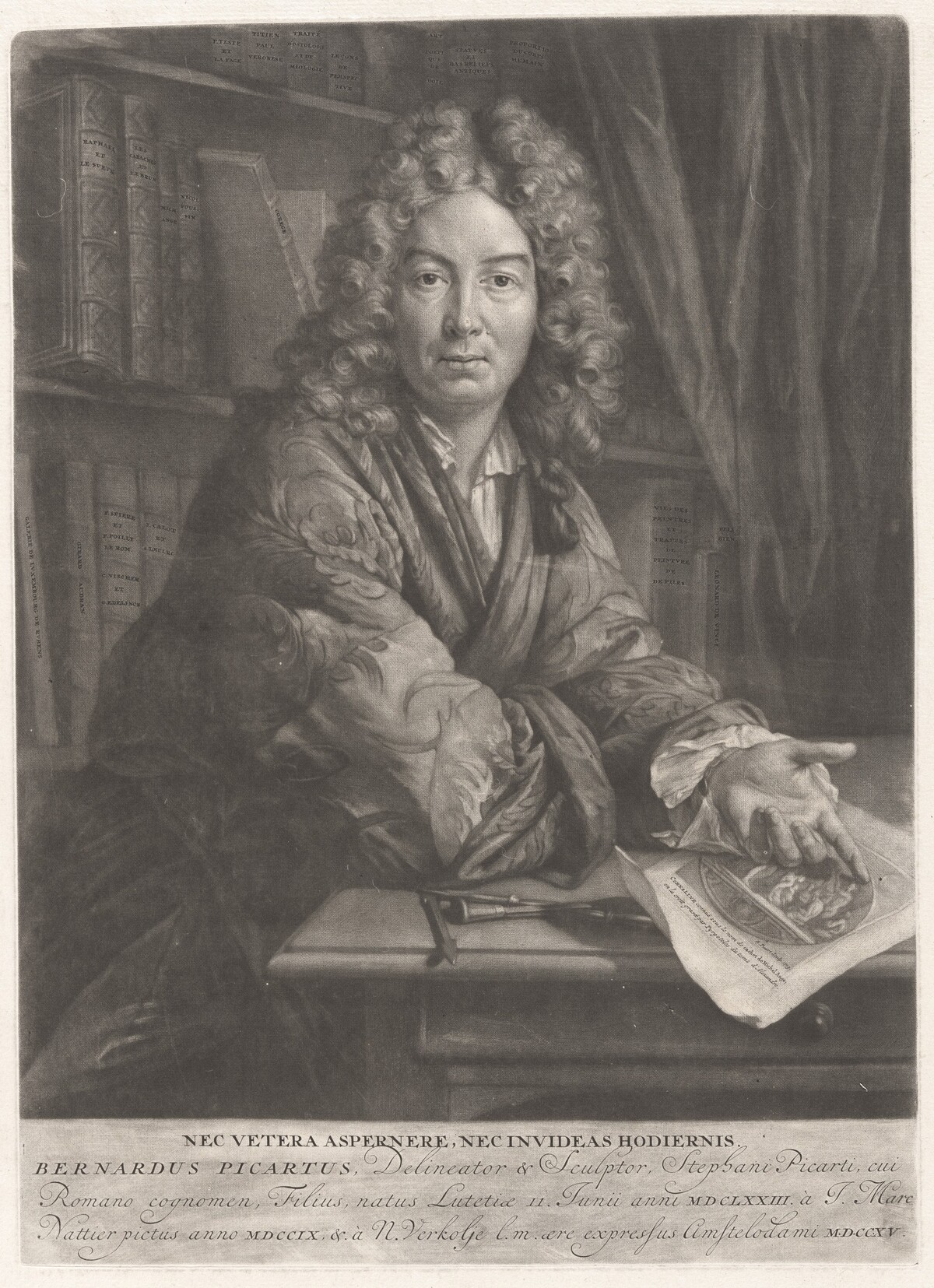 Bernard Picart by Nicolaas Verkolje, after Jean-Marc Nattier