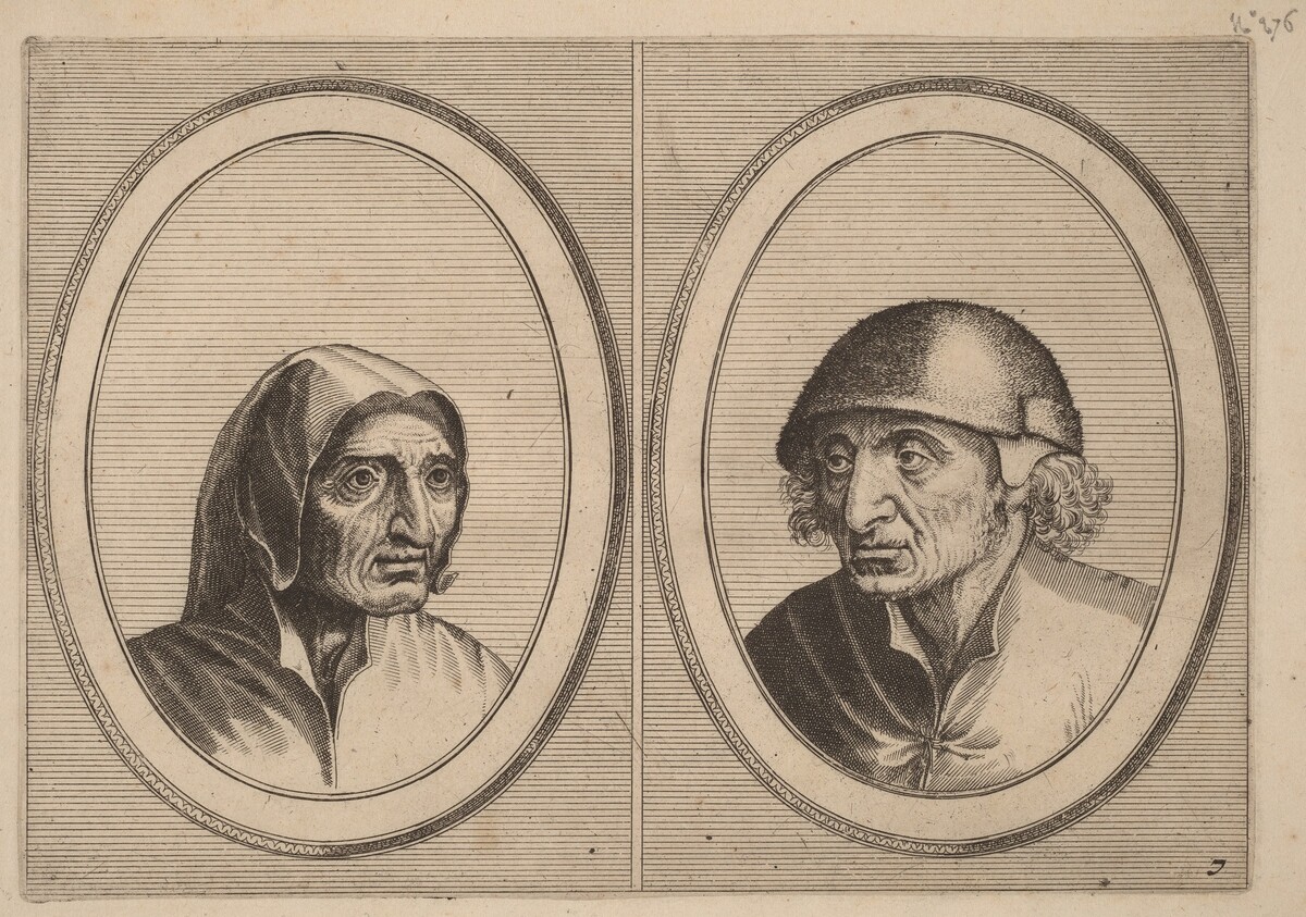 "Rijckje Schimmel-penninghs" and "Lubbert Leever-worst" by Johannes and Lucas van Doetechum after Pieter Bruegel the Elder