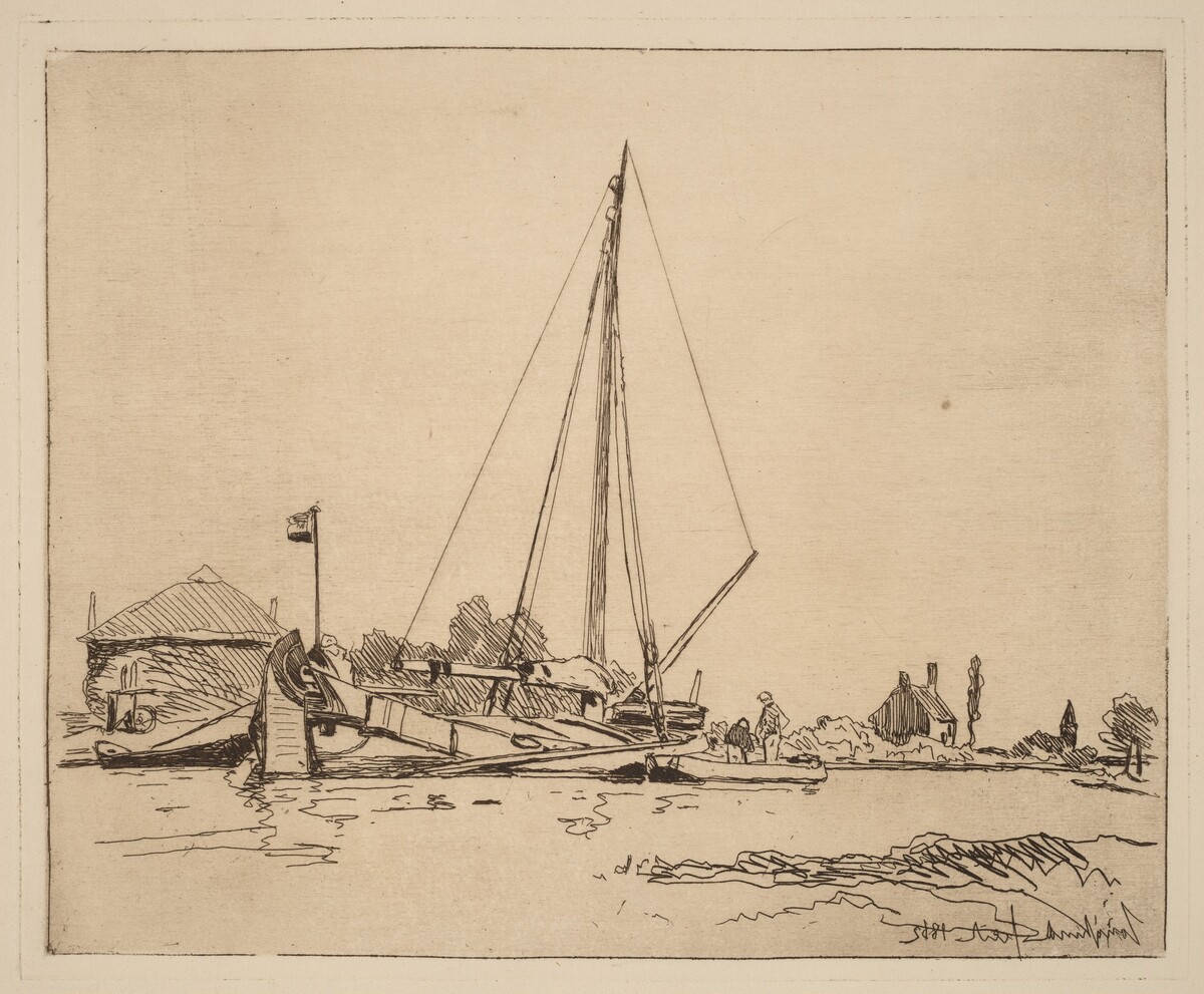 The Moored Boat (La Barque amarree) by Johan Barthold Jongkind