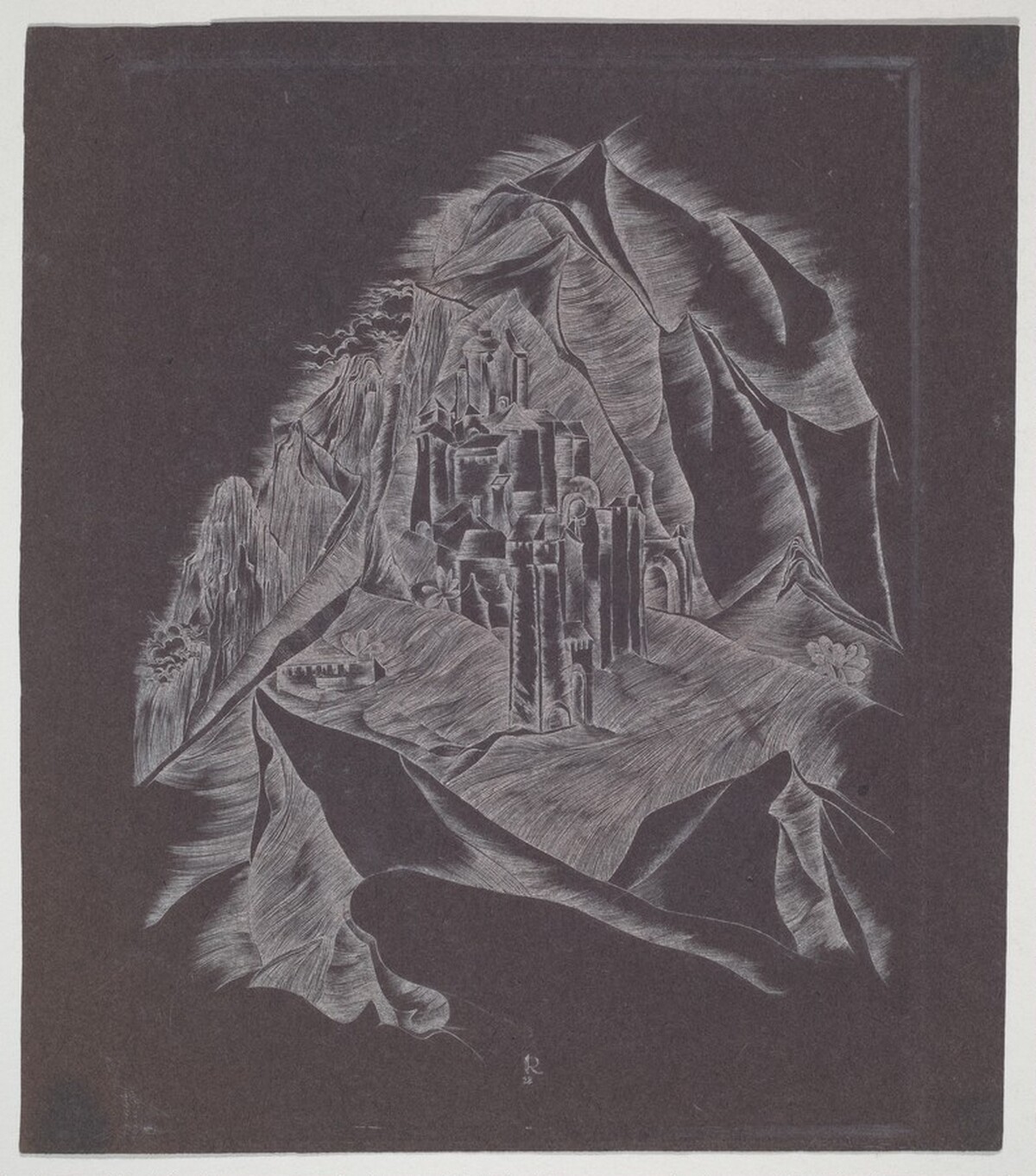 Mountainous Landscape with Turrets by Otto Rodewald