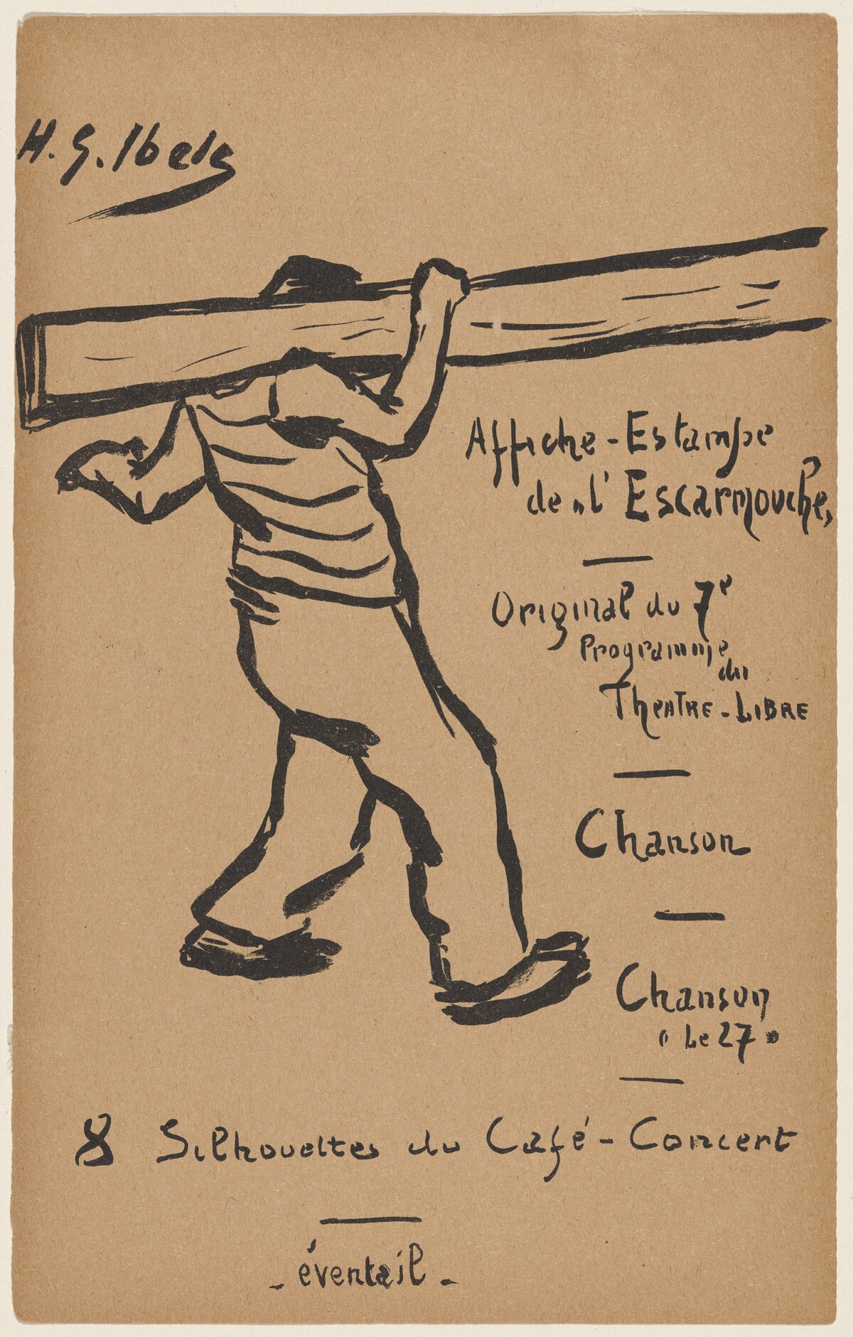 Man Carrying Lumber by Henri-Gabriel Ibels