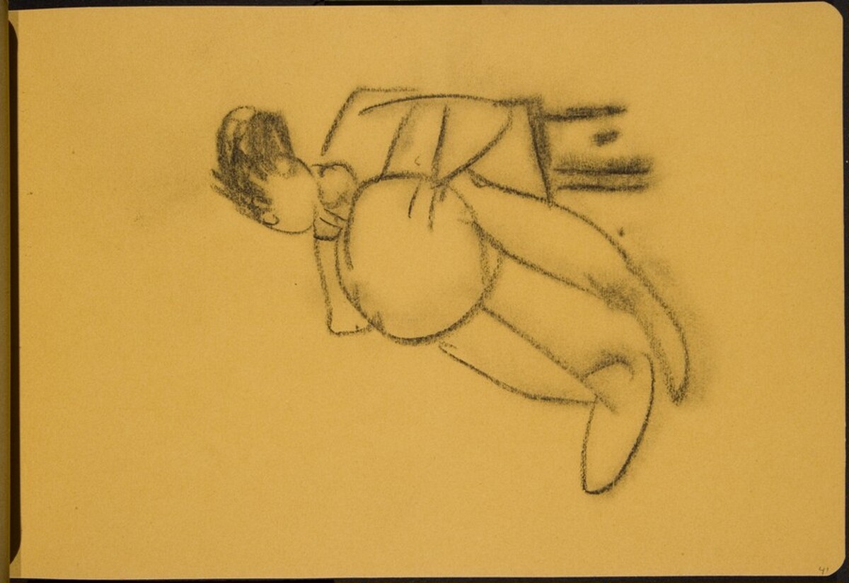 sitzende Figur mit dickem Bauch (Sitting Figure with Belly) [p. 41] by Max Beckmann