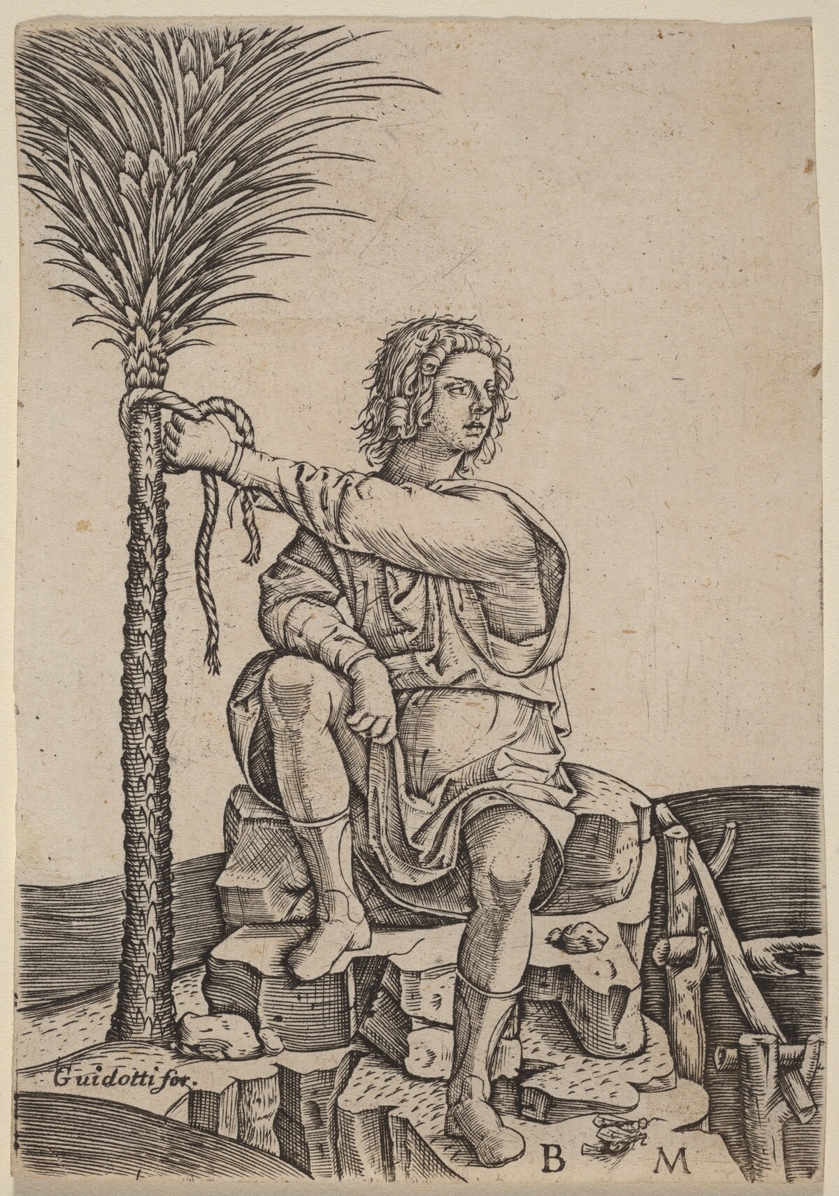 Man Seated by a Palm Tree by Benedetto Montagna