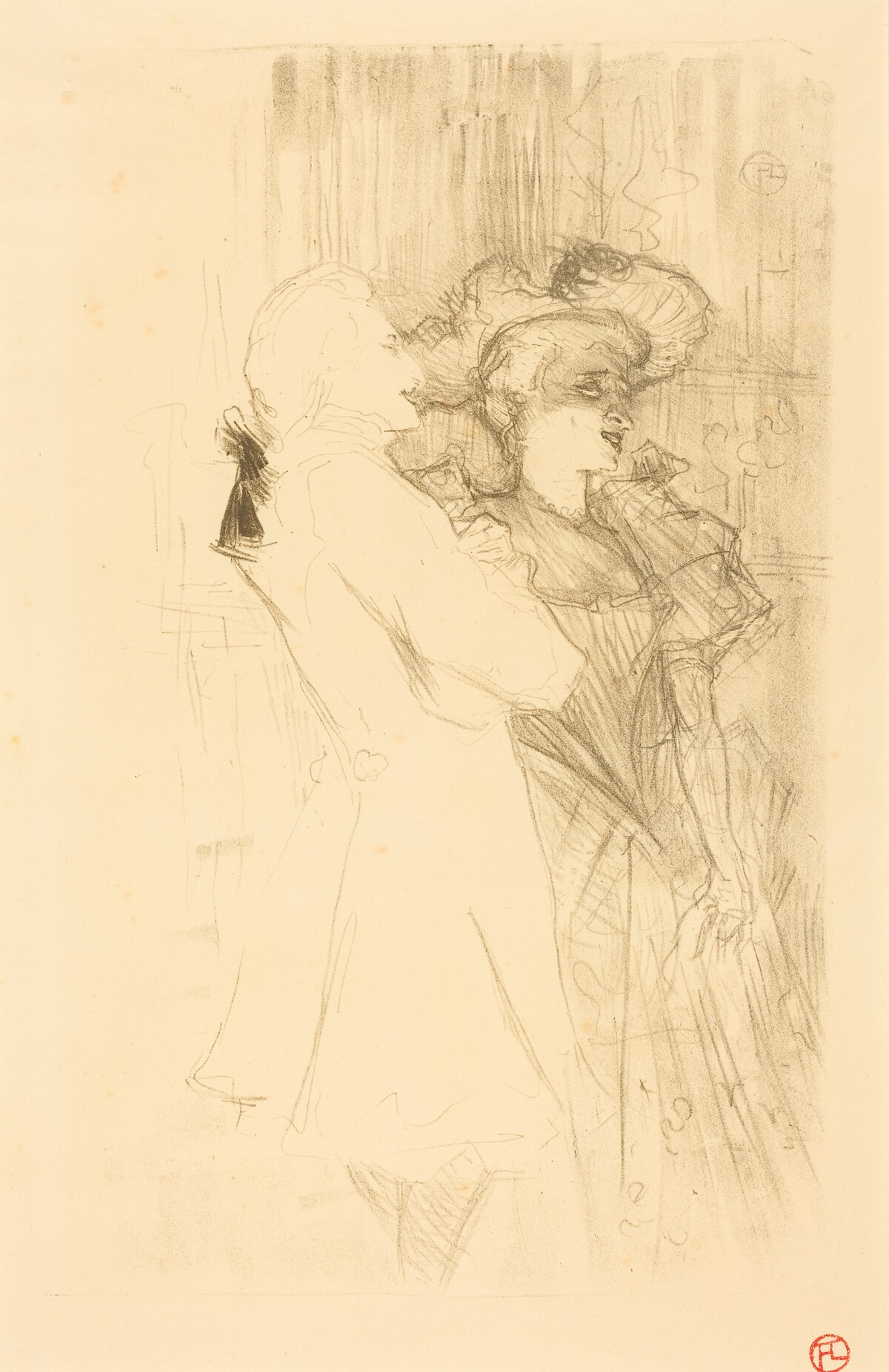 Lender and Auguez in  "La chanson de fortunio" (Lender et Auguez dans "La chanson de fortunio") by Henri de Toulouse-Lautrec