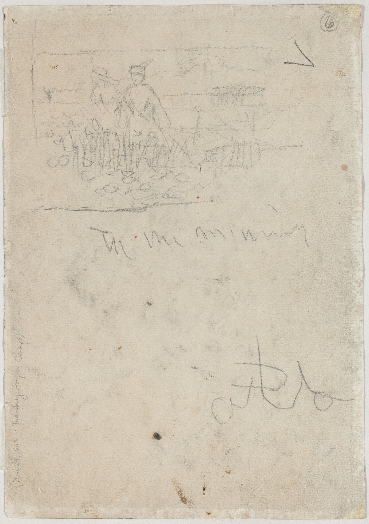 Thanksgiving in Camp [verso] by Winslow Homer