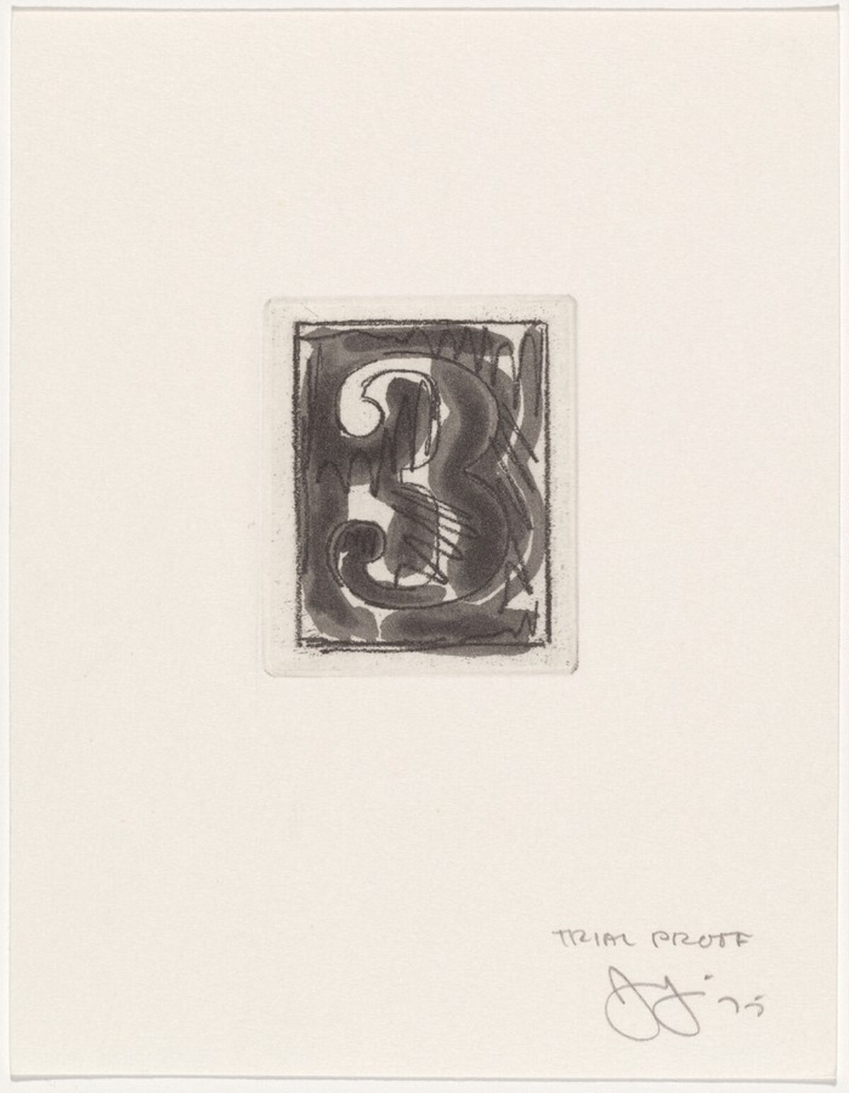 0-9 [trial proof, figure 3] by Jasper Johns