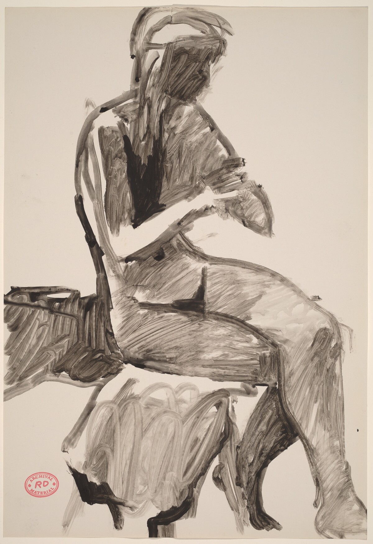 Untitled [seated female nude turned away from light source] by Richard Diebenkorn