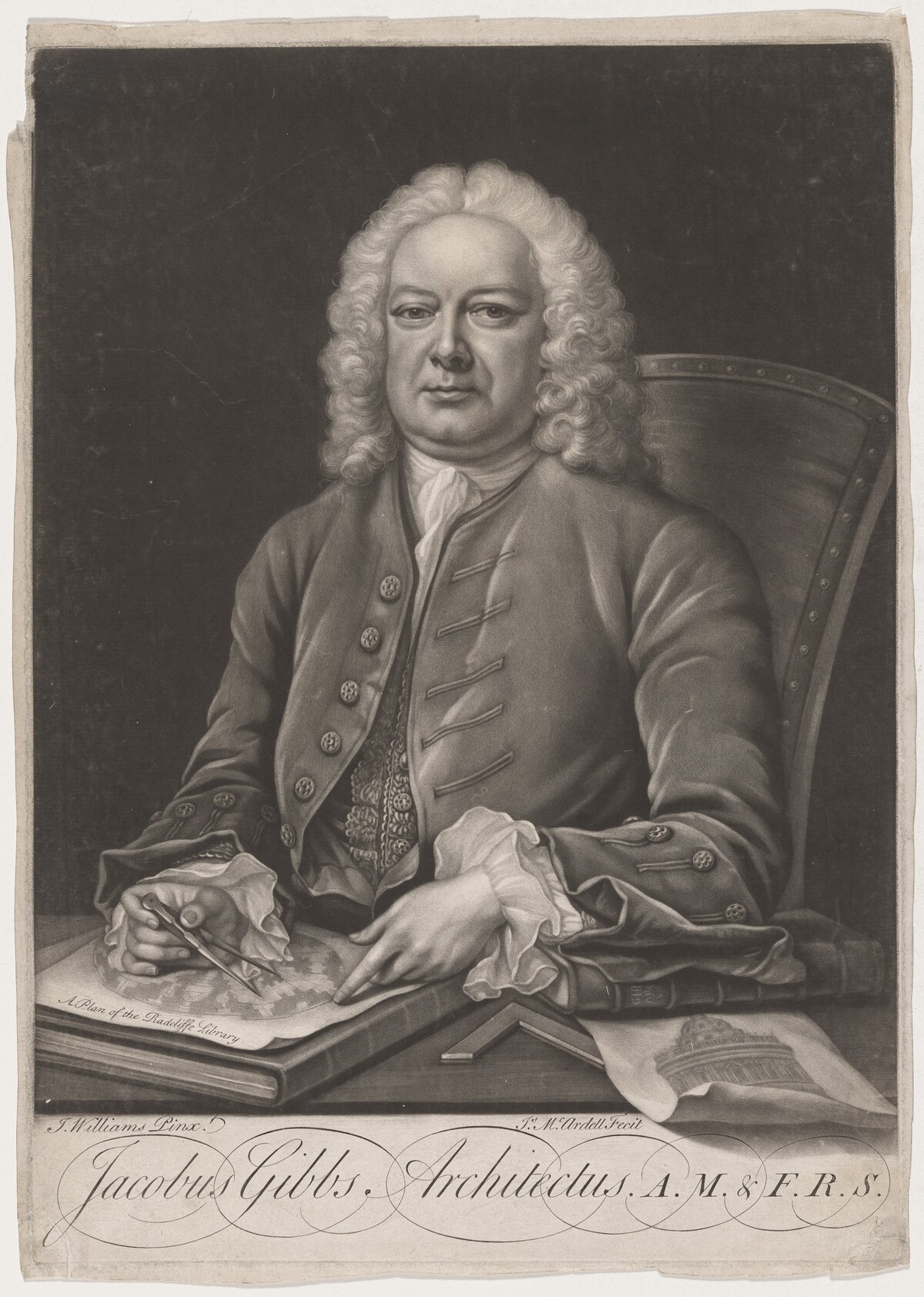 James Gibbs, Architect by James MacArdell after John Michael Williams