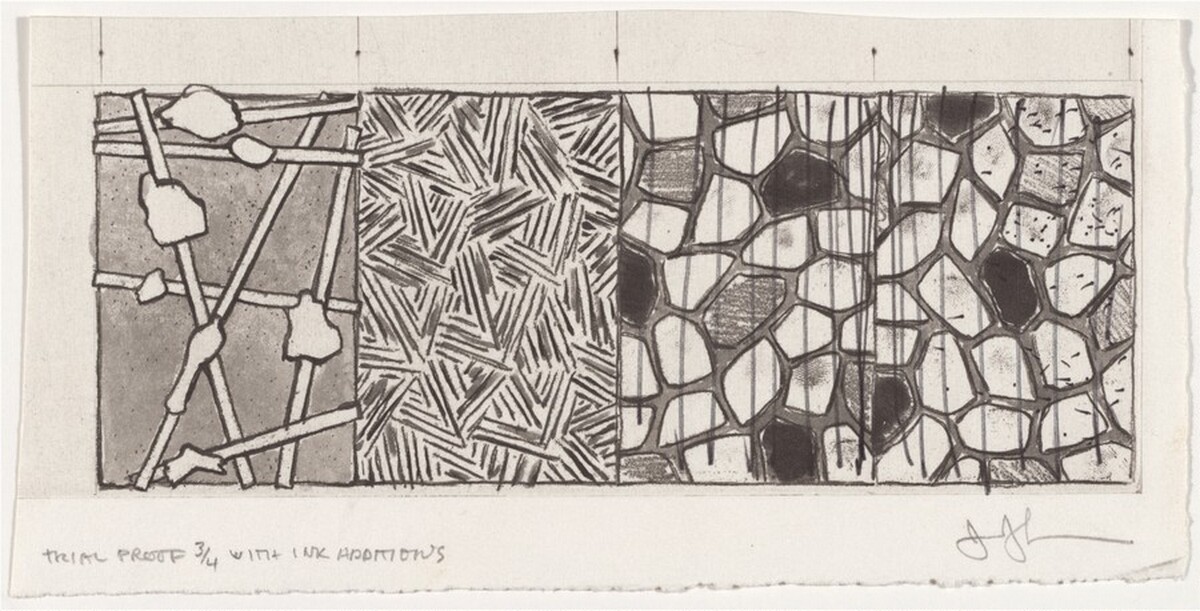 Four Panels (DABC) [trial proof 3] by Jasper Johns