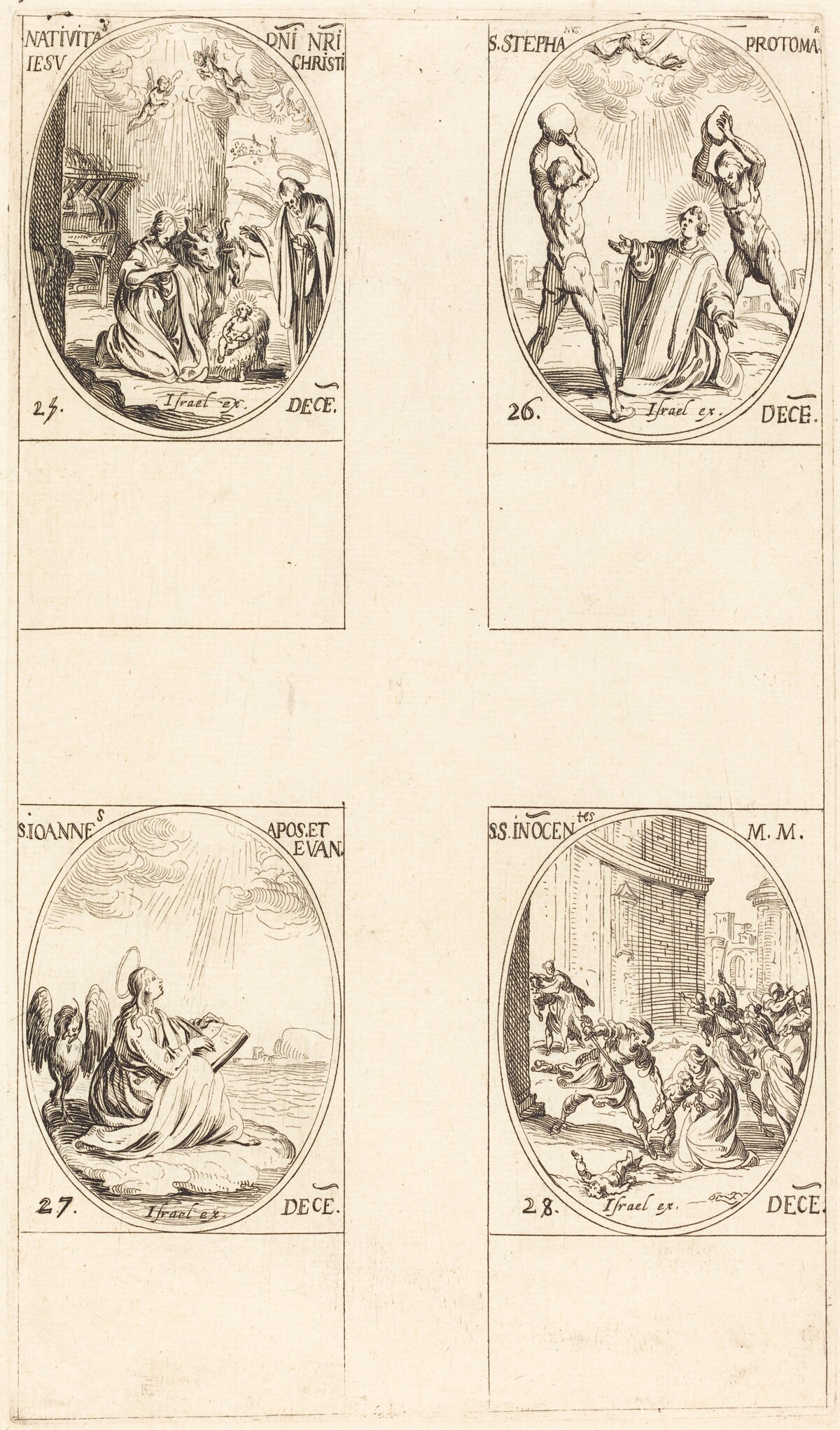 The Nativity; St. Stephen; St. John; Holy Innocents by Jacques Callot