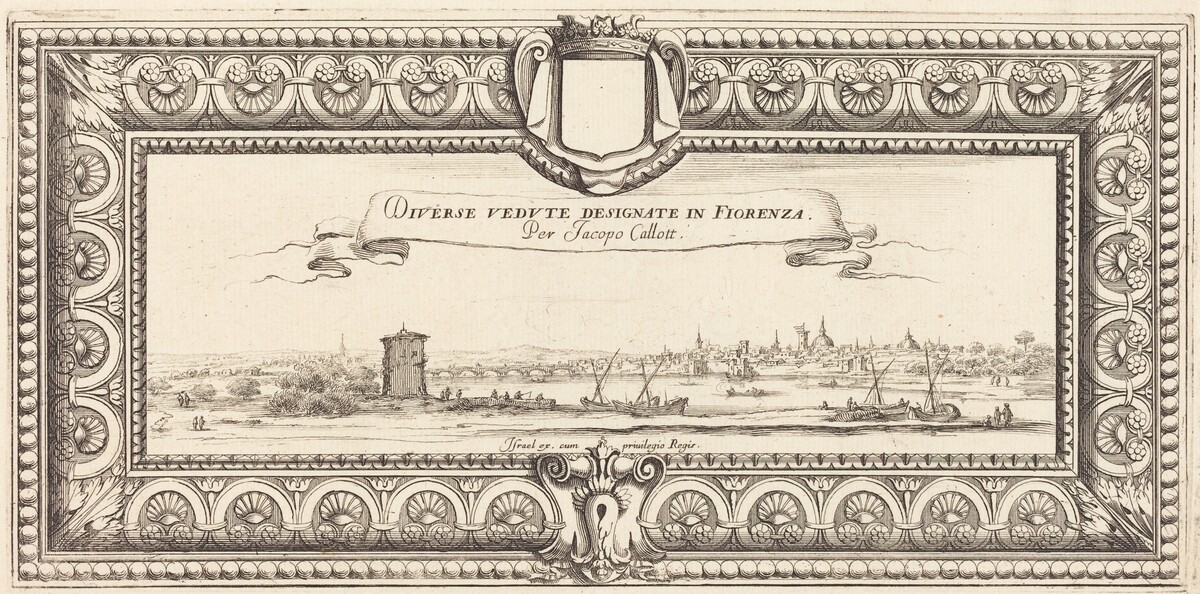 Title Page for Callot's "Various Italian Landscapes" by Attributed to François Collignon