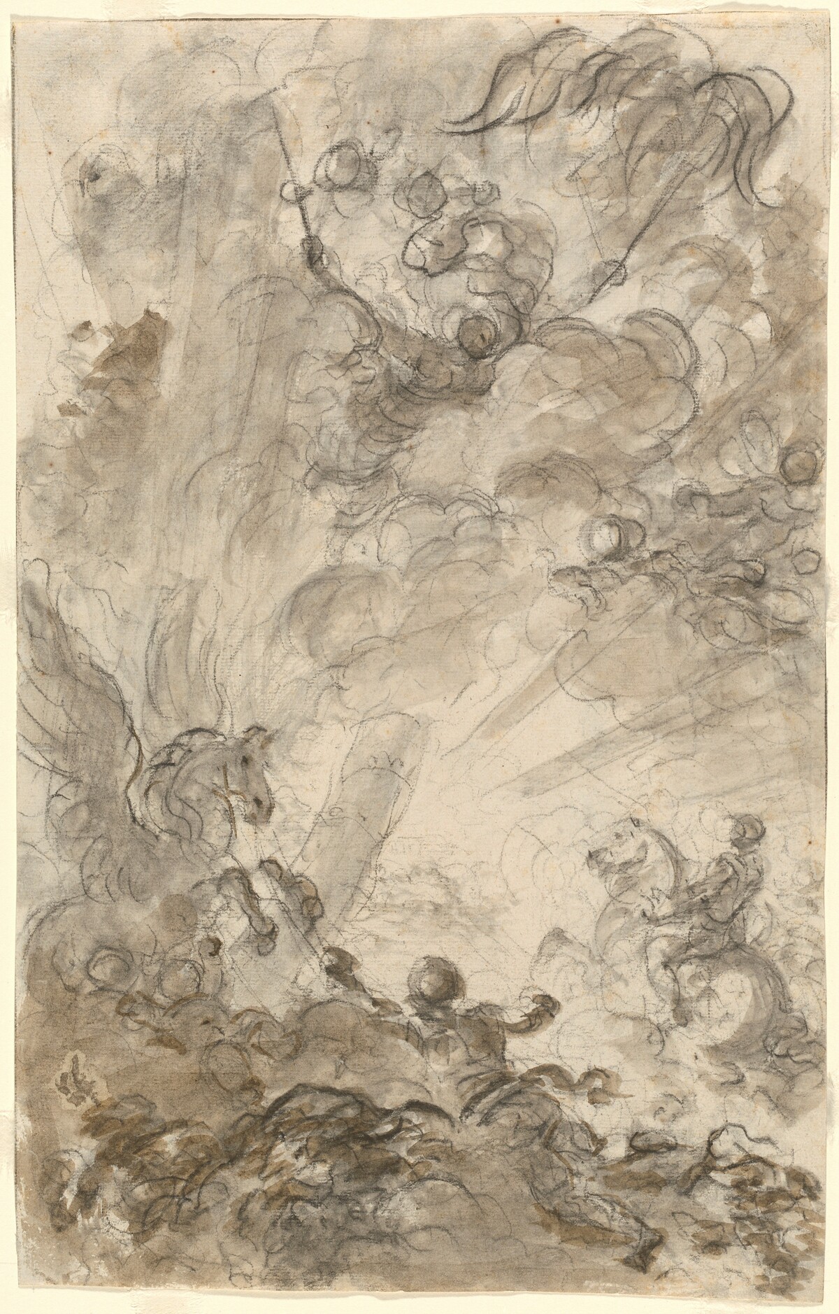 Bradamante Tries to Catch Hold of the Hippogryph [recto] by Jean-Honoré Fragonard