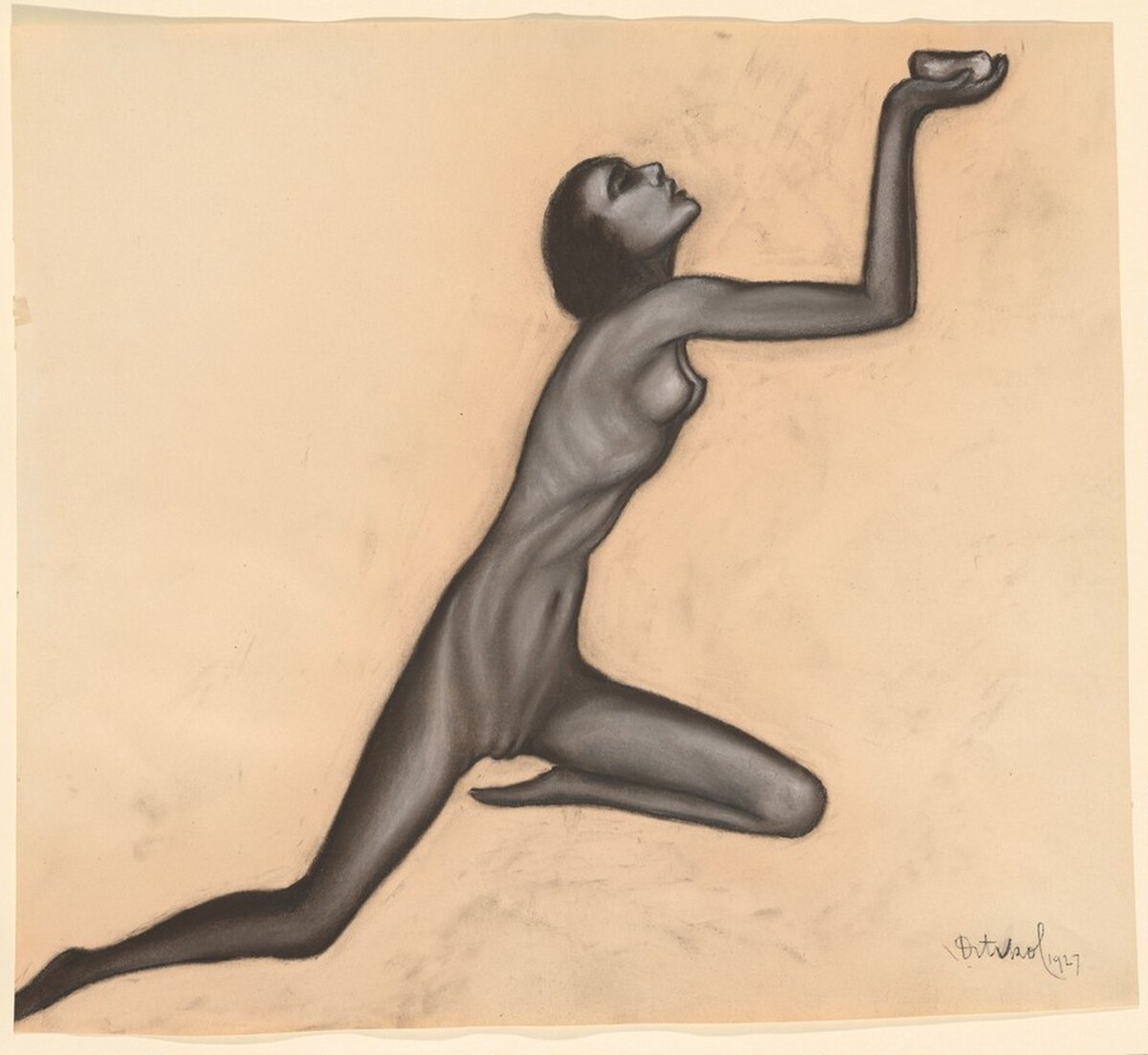 Kneeling Nude by Frantisek Drtikol