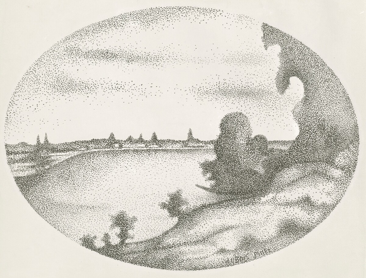 A River Landscape by Albert Dubois-Pillet
